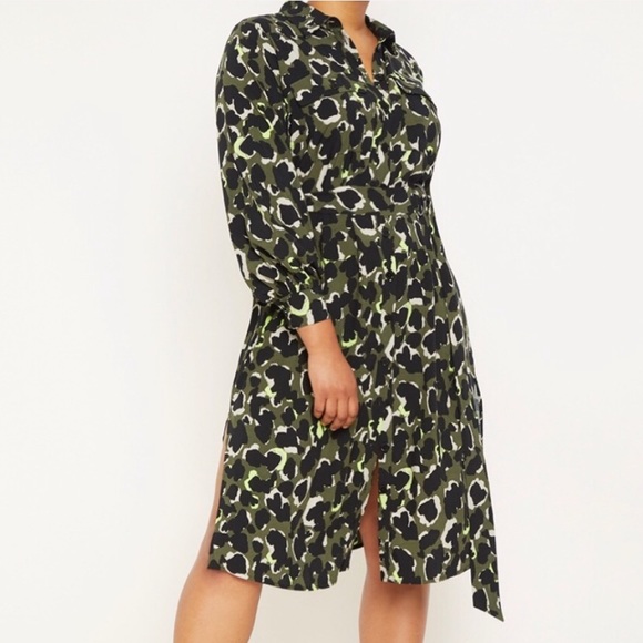 Eloquii Dresses & Skirts - ELOQUII Utility Belted Long Sleeve Midi Shirtdress